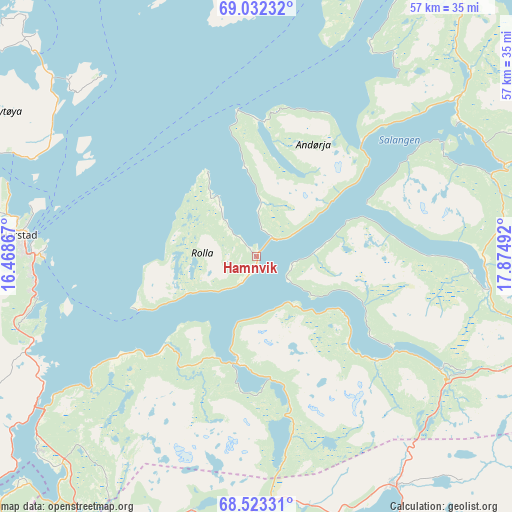 Hamnvik on map