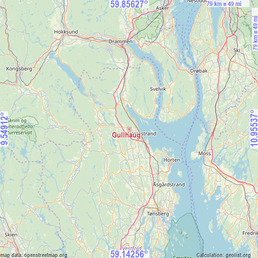 Gullhaug on map