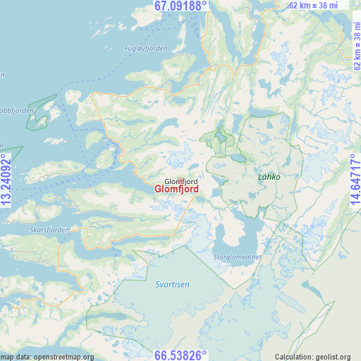 Glomfjord on map