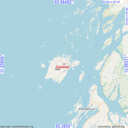 Gladstad on map