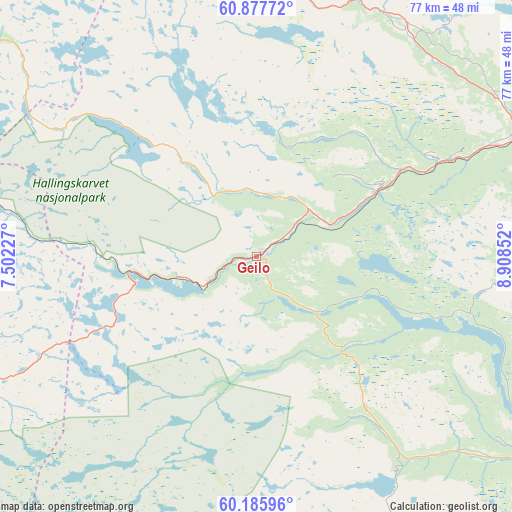 Geilo on map