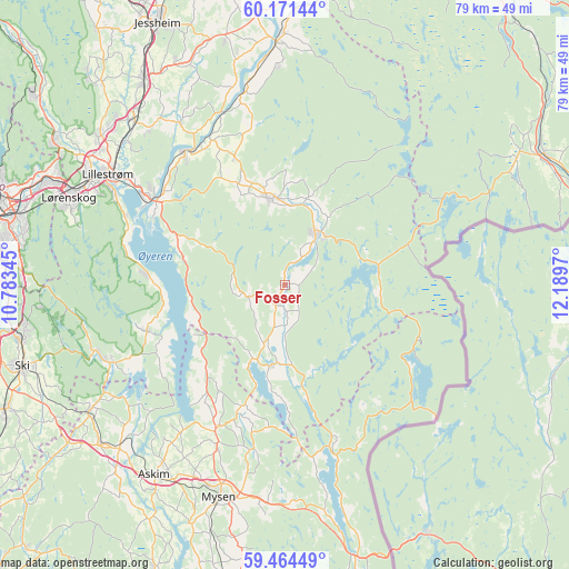 Fosser on map