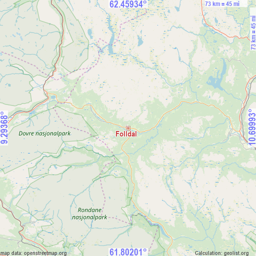 Folldal on map