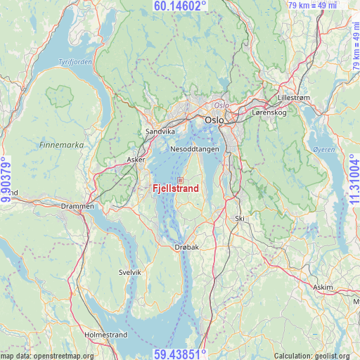 Fjellstrand on map