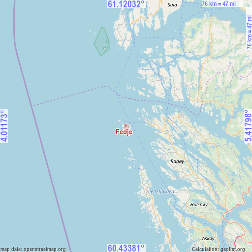 Fedje on map