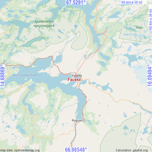 Fauske on map