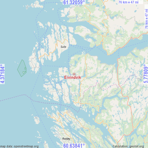 Eivindvik on map