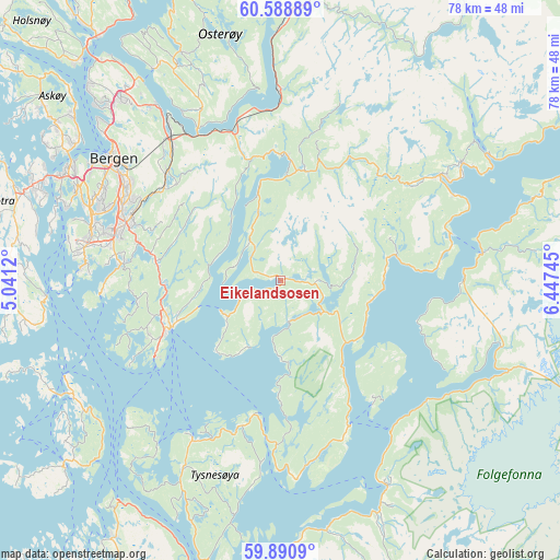 Eikelandsosen on map