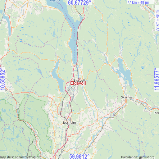 Eidsvoll on map