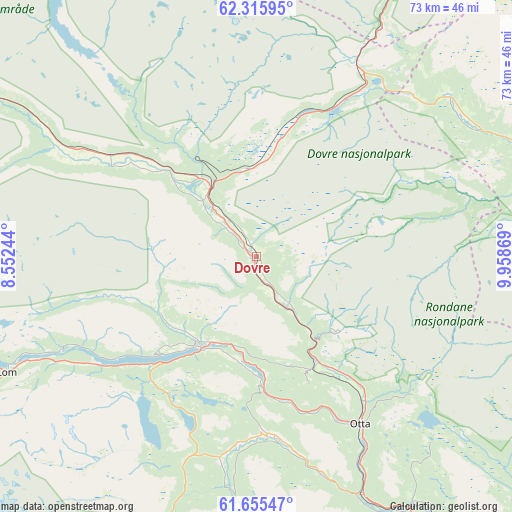 Dovre on map