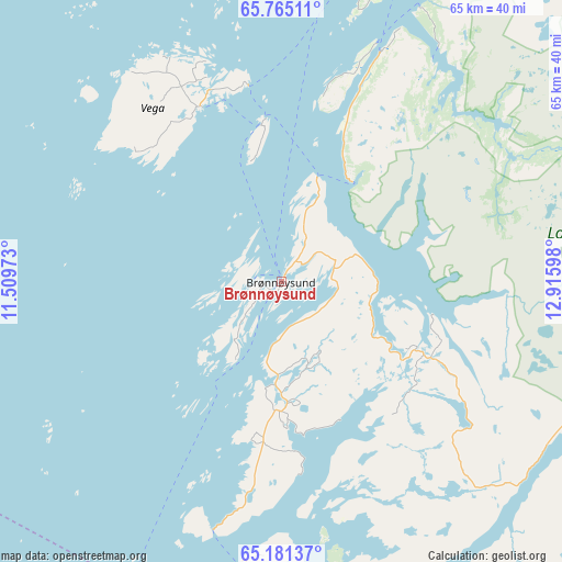 Brønnøysund on map