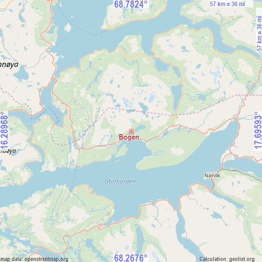 Bogen on map