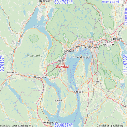 Blakstad on map