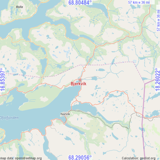 Bjerkvik on map