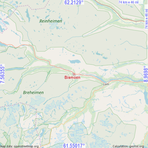 Bismoen on map