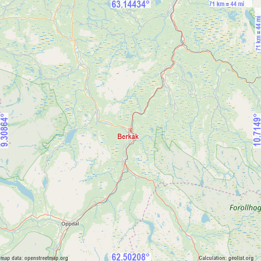 Berkåk on map