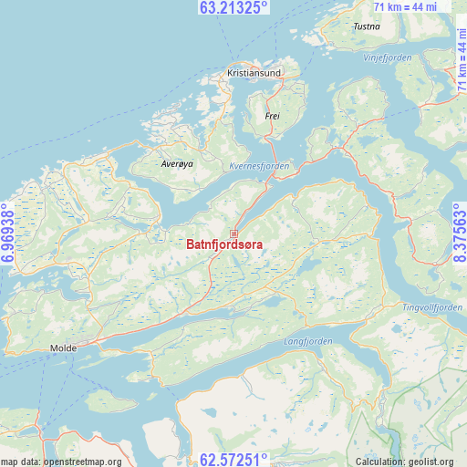 Batnfjordsøra on map