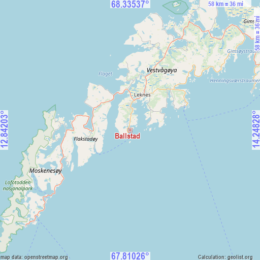 Ballstad on map