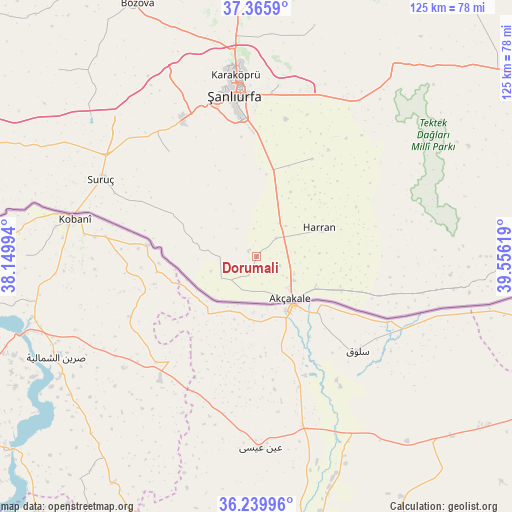 Dorumali on map