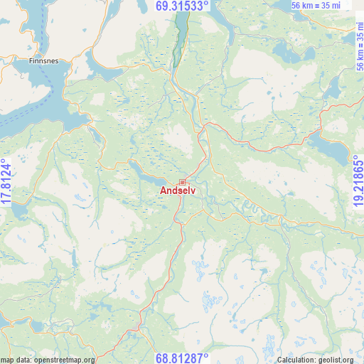 Andselv on map