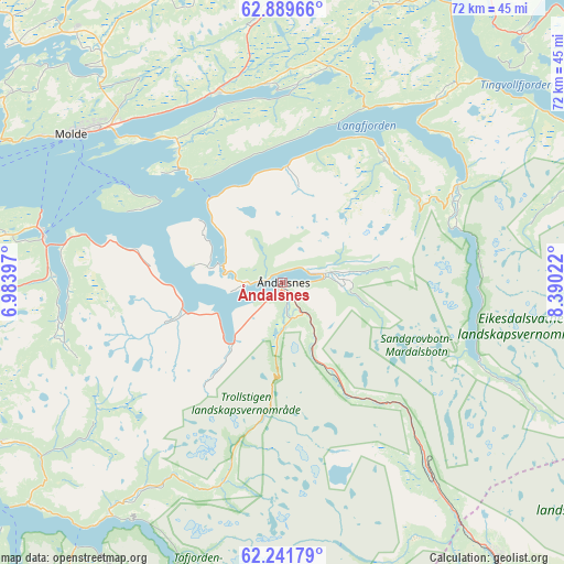 Åndalsnes on map
