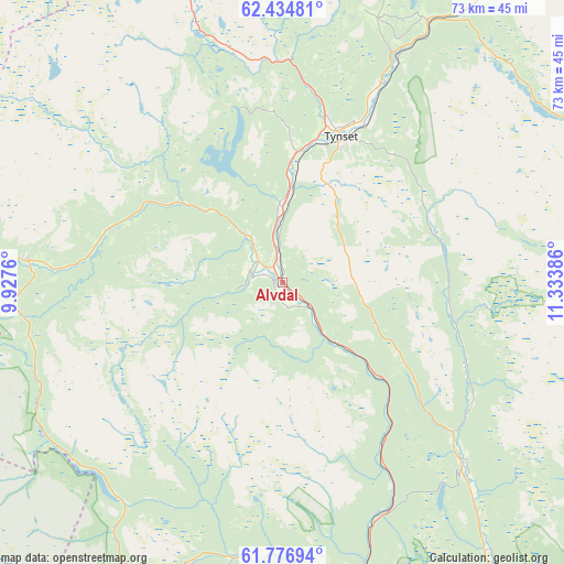 Alvdal on map