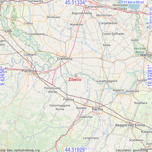 Zibello on map