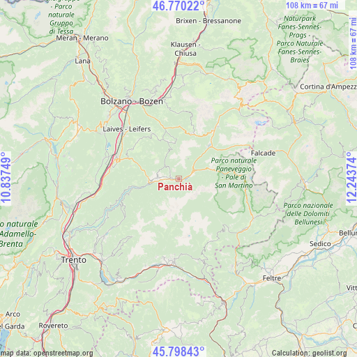 Panchià on map