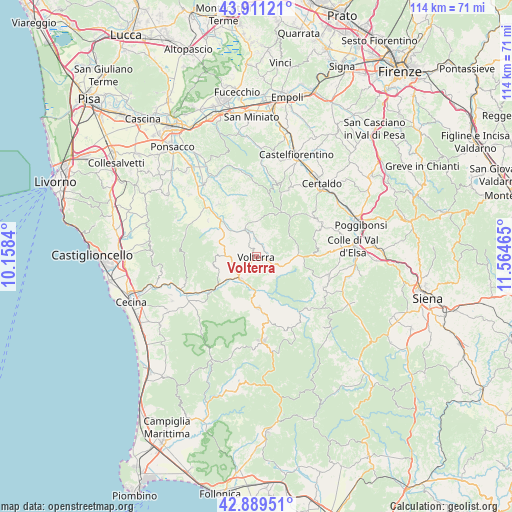 Volterra on map