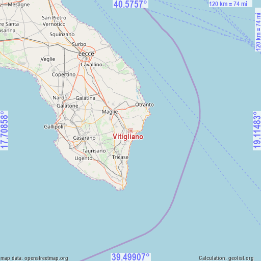 Vitigliano on map