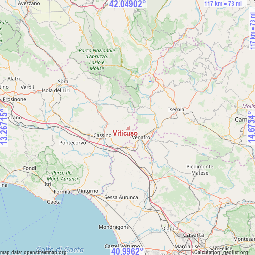 Viticuso on map