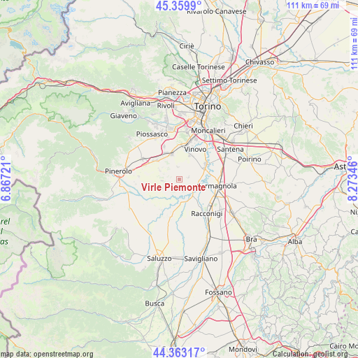 Virle Piemonte on map