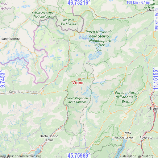 Vione on map