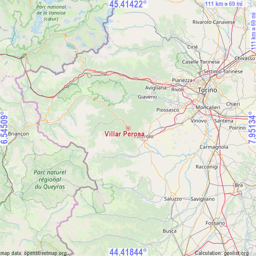 Villar Perosa on map