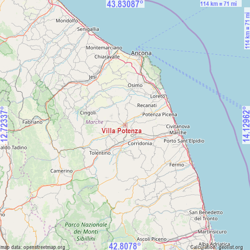 Villa Potenza on map