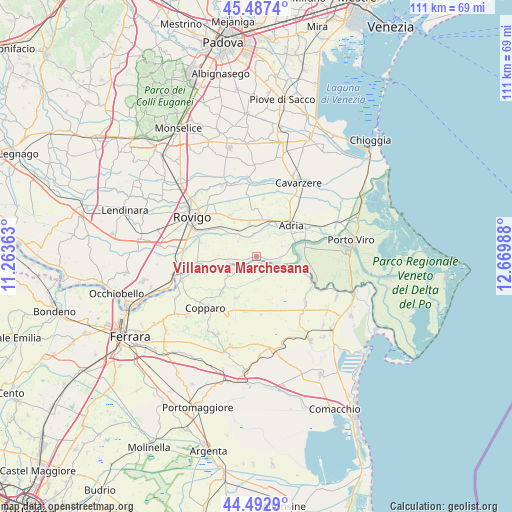 Villanova Marchesana on map