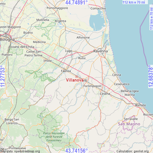 Villanova on map
