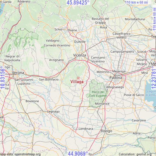 Villaga on map