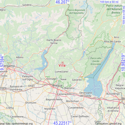 Villa on map