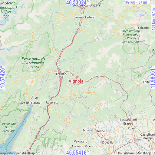 Vignola on map