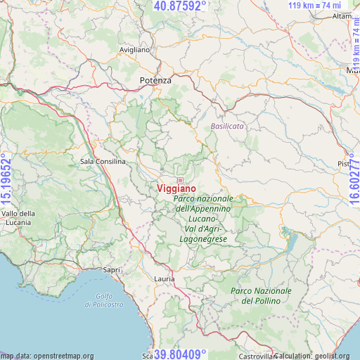 Viggiano on map