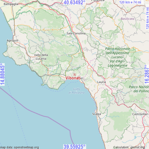 Vibonati on map