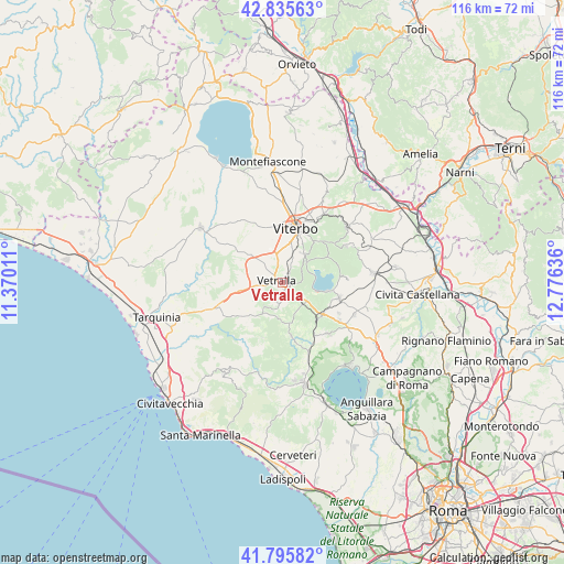 Vetralla on map