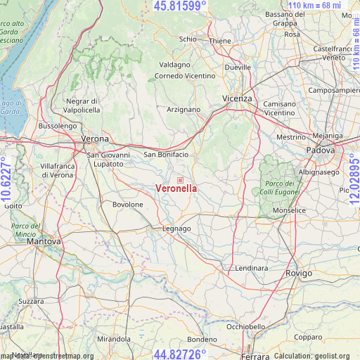 Veronella on map