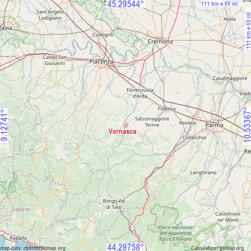 Vernasca on map