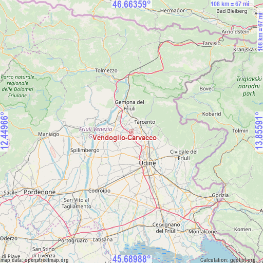 Vendoglio-Carvacco on map
