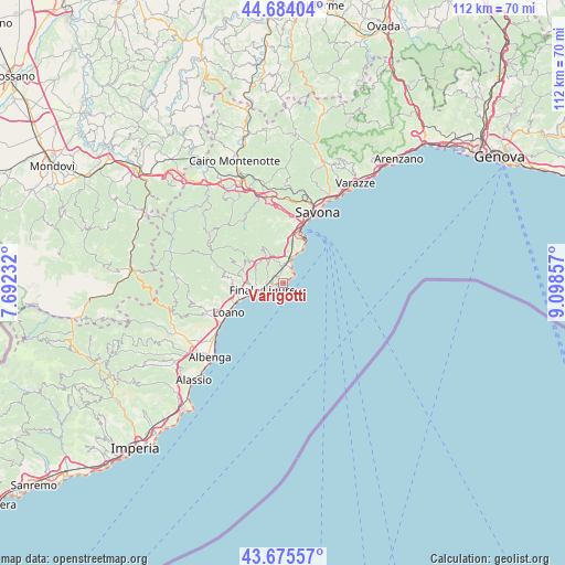 Varigotti on map