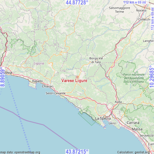 Varese Ligure on map