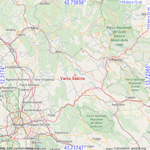 Varco Sabino on map