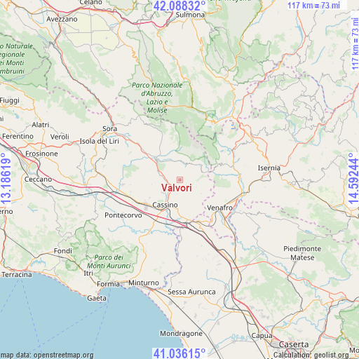 Valvori on map